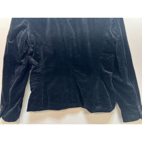 Ann Taylor Women's Button Front Velvet Preppy Blazer Size 4 Black Long Sleeve - Picture 10 of 11